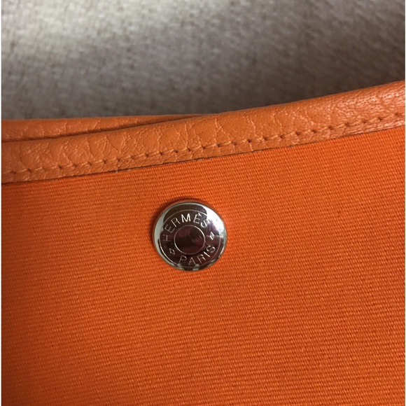 Authentic HERMES Garden Party tote PM orange canvas - Picture 7 of 15